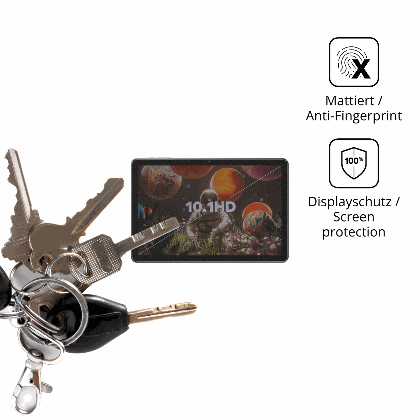 dipos Displayschutz für Mentume K30 10.1, mattierte Oberfläche, Blickschutzfilter und perfekter Passform