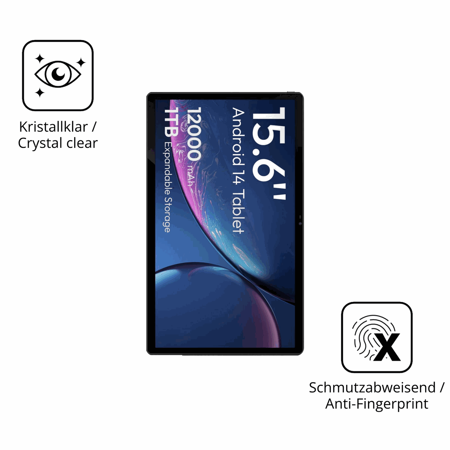 2x Screen Protector for MESWAO 15.6 Zoll Flexible Glass 9H dipos