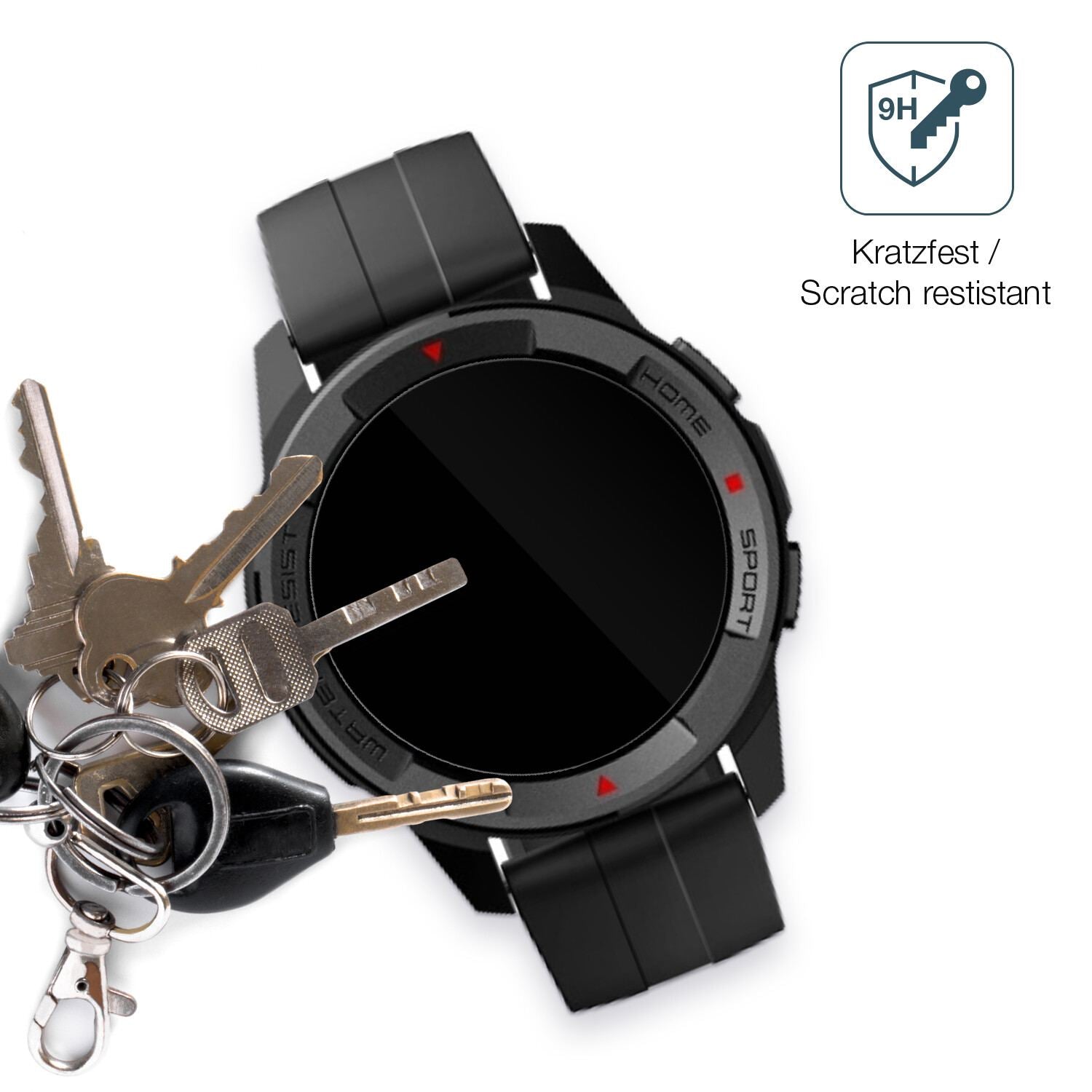 dipos Displayschutz für Mibro Watch X1, transparente Oberfläche, perfekte Passform auch für die Rundungen
