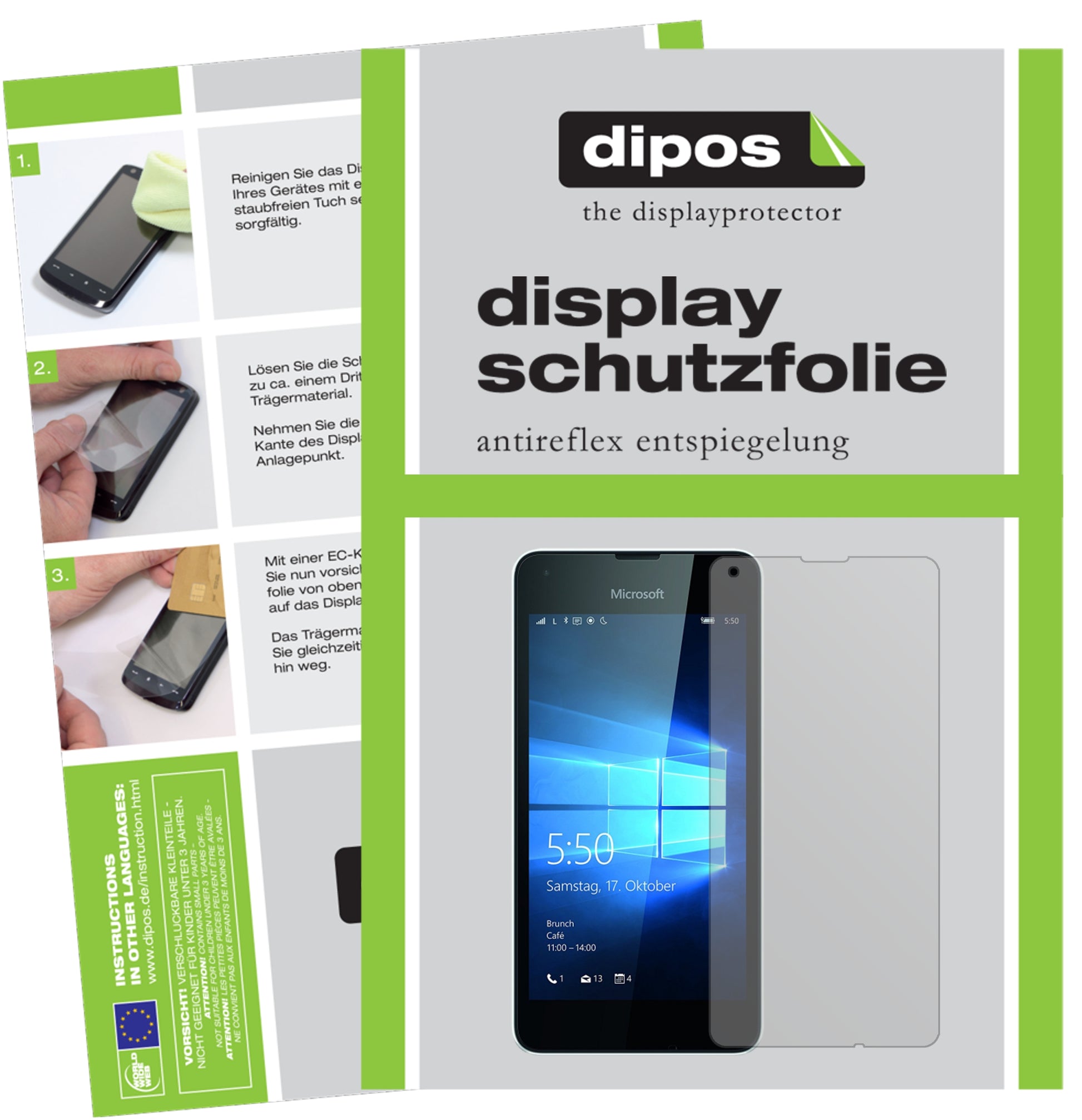 Mattes Panzerglas: Schutz vor Brüchen, Fingerabdrücken und Bildschirmblendung für Microsoft-Lumia 550