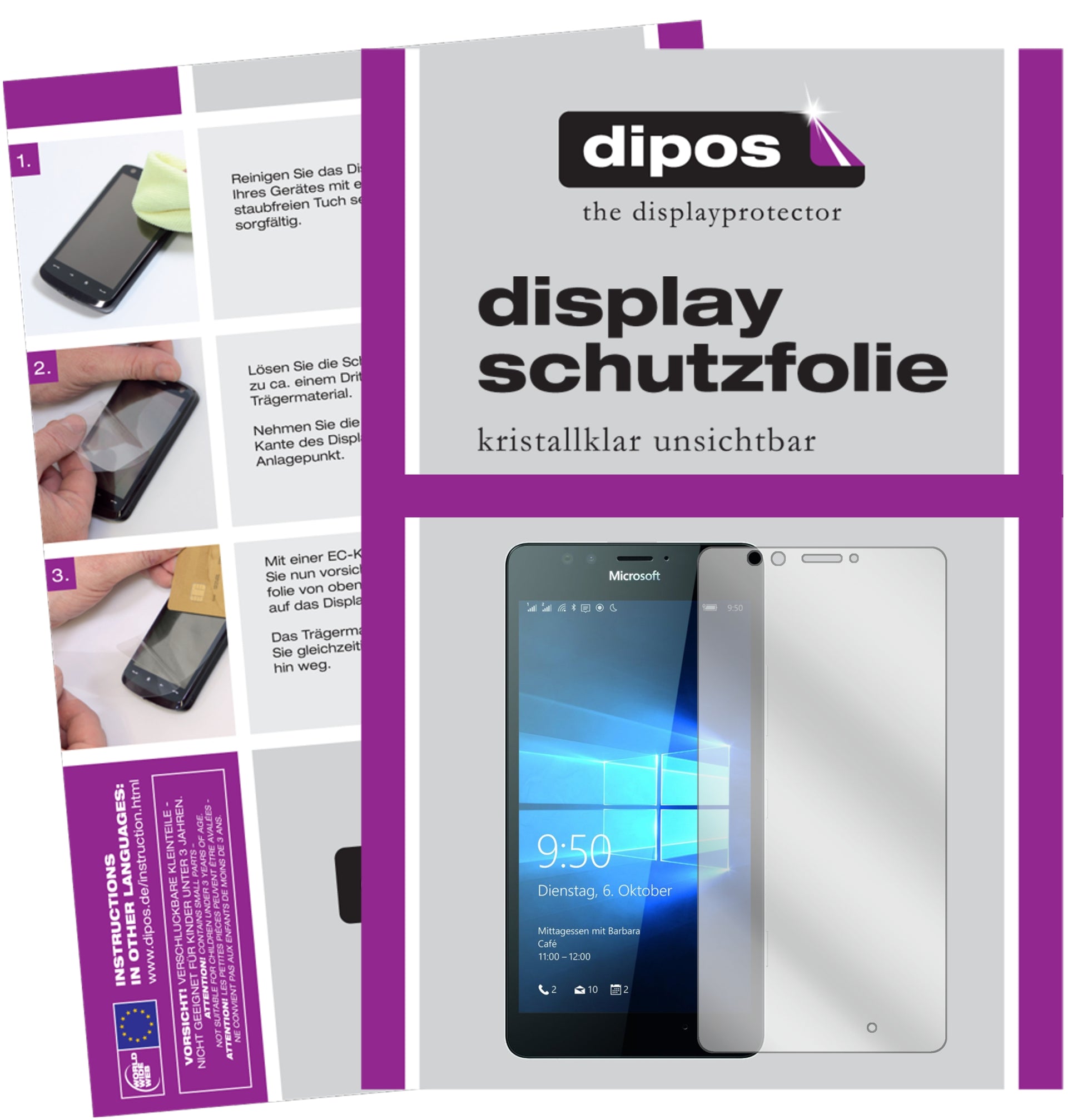 Perfekte Passform und ultimative Qualität: Unser 9H Panzerglas bietet Schutz für Microsoft-Lumia 950