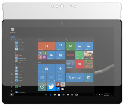 MicrosoftSurface Go 2 mit aufgebrachter dipos Displayschutzfolie, die lästige Fingerabdrücke minimiert