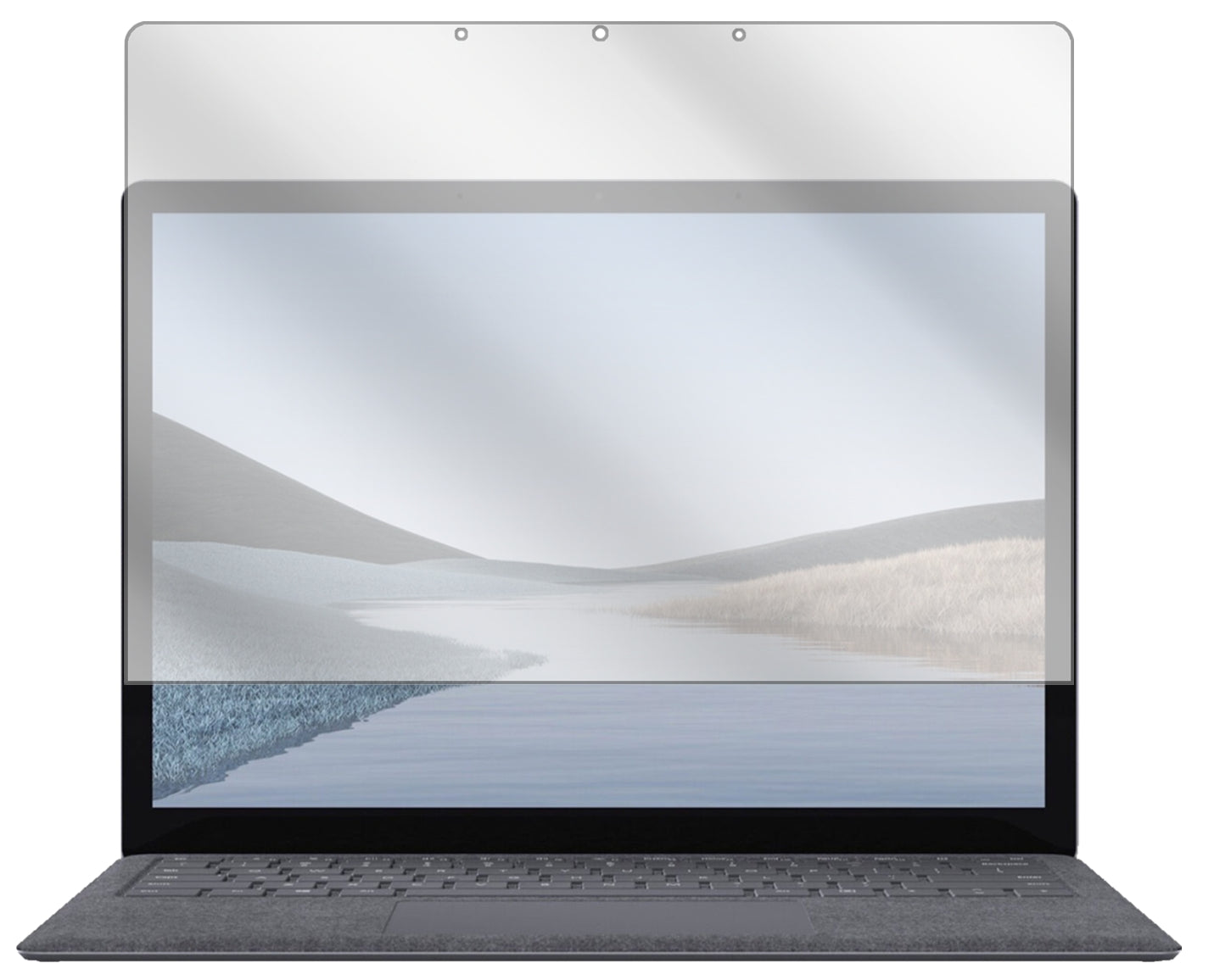 MicrosoftSurface Laptop 3 13.5 Zoll mit aufgebrachter dipos Displayschutzfolie, glasklare Darstellung ohne Einschränkungen