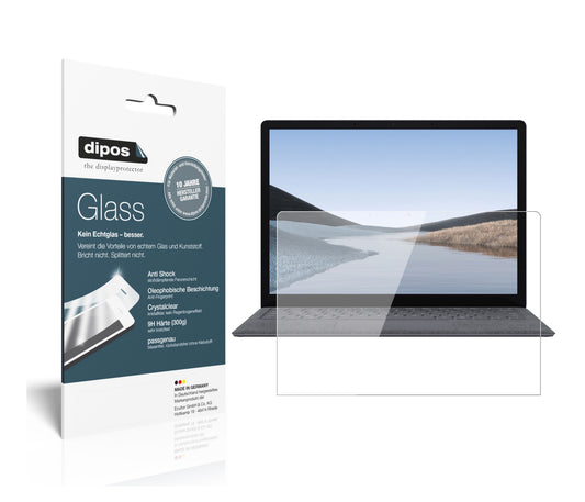 Klare Displayschutzfolie von dipos passend für Microsoft Surface Laptop 3 15 Zoll, 9H kratzfest und blasenfrei montiert