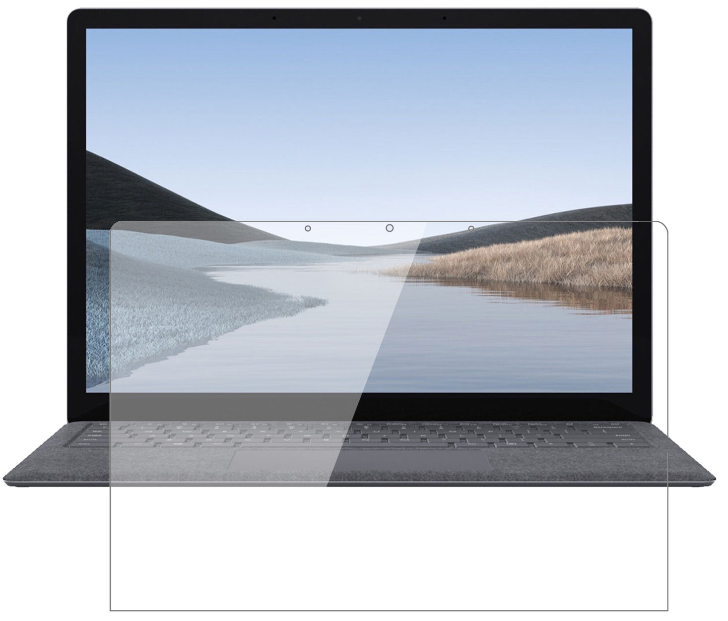 MicrosoftSurface Laptop 3 15 Zoll mit aufgebrachter dipos Flex Schutzfolie, glasklare Darstellung ohne Einschränkungen