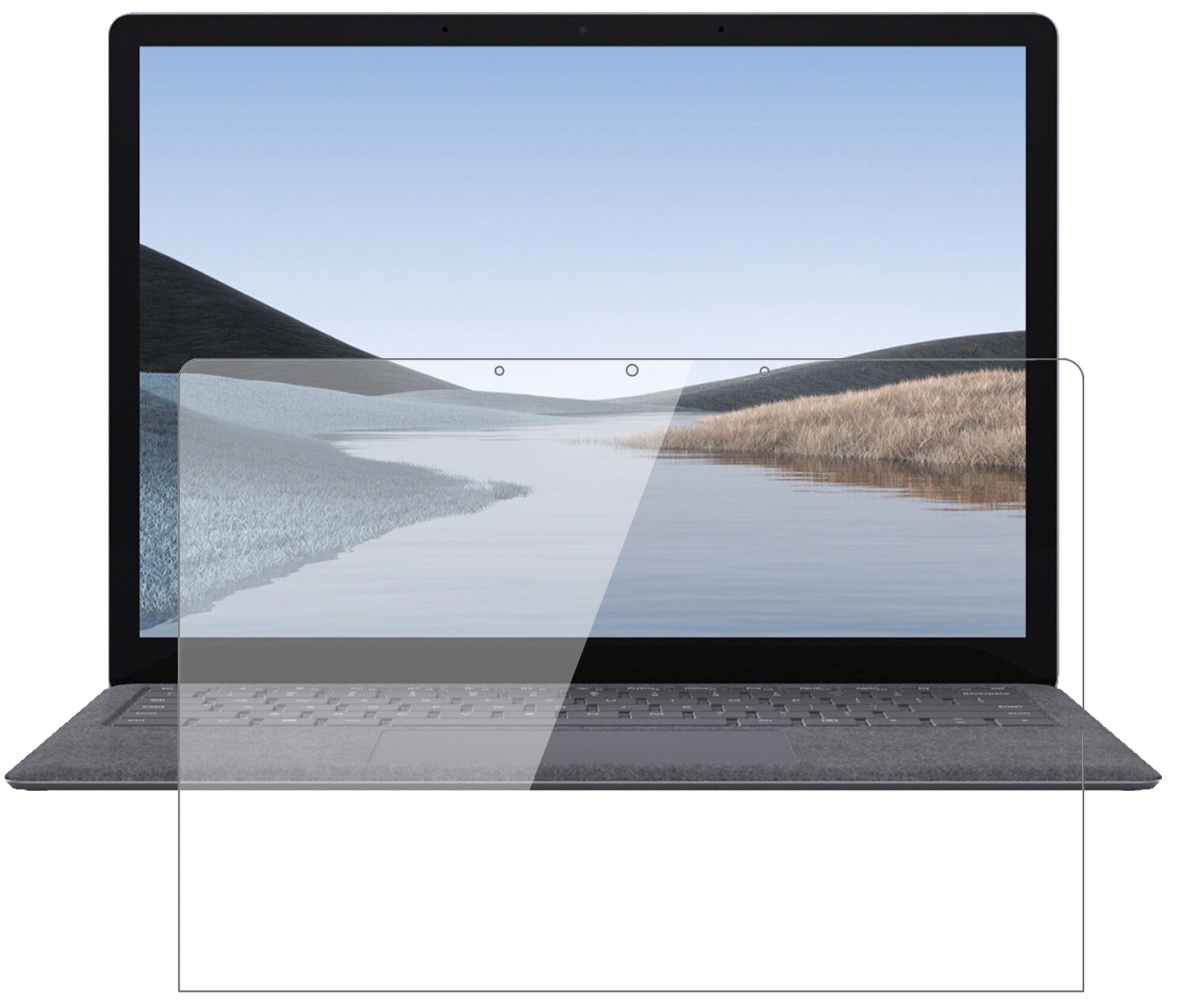 MicrosoftSurface Laptop 3 15 Zoll mit aufgebrachter dipos Flex Schutzfolie, glasklare Darstellung ohne Einschränkungen
