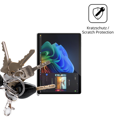 Schutz gegen Kratzer auf dem Microsoft Surface Pro Copilot Plus Glas durch Schlüssel oder Ähnliches