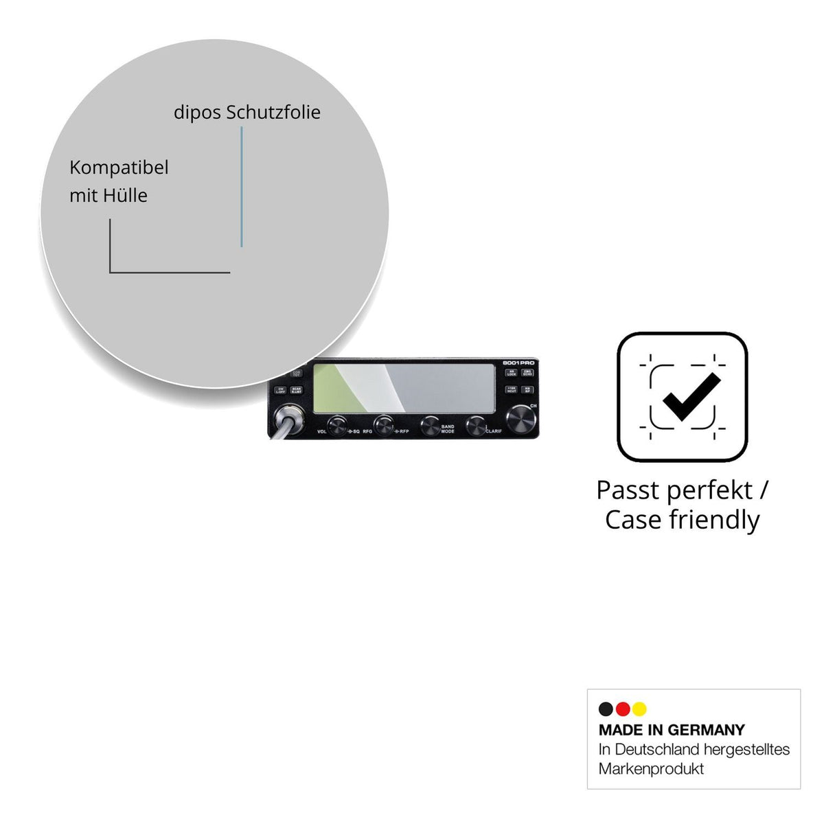 2x Screen Protector for Midland 8001 Pro Protection Anti Glare dipos