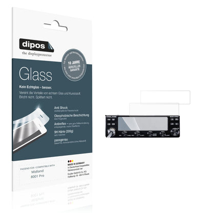 2x Screen Protector for Midland 8001 Pro matte Flexible Glass 9H dipos