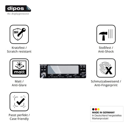 2x Screen Protector for Midland 8001 Pro matte Flexible Glass 9H dipos