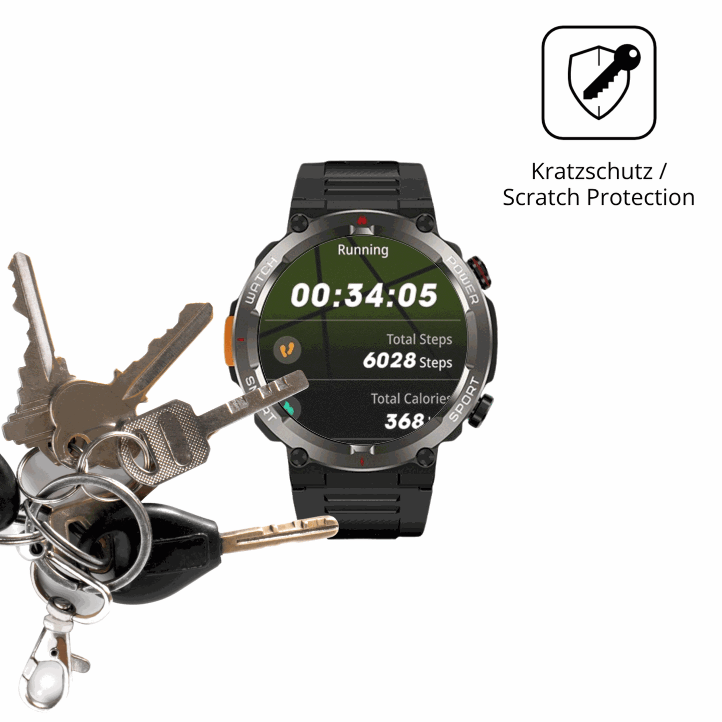 Schutz gegen Kratzer auf dem Miecgth IW13 Glas durch Schlüssel oder Ähnliches