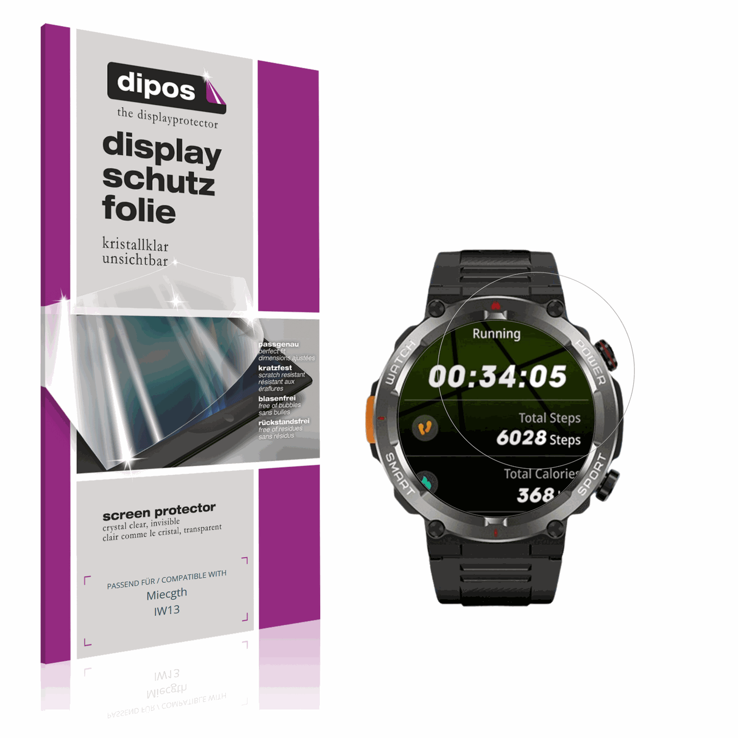 Klare Displayschutzfolie von dipos passend für Miecgth IW13, präziser Zuschnitt und blasenfrei montiert