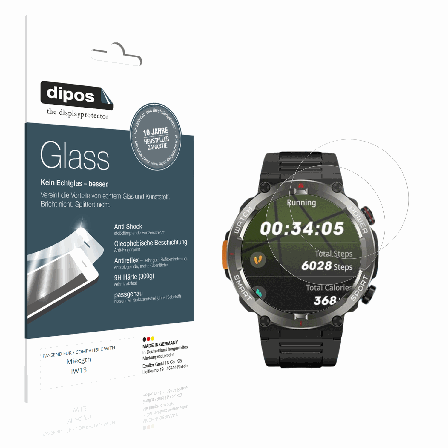 Matte Displayschutzfolie von dipos passend für Miecgth IW13, 9H kratzfest und blasenfrei montiert