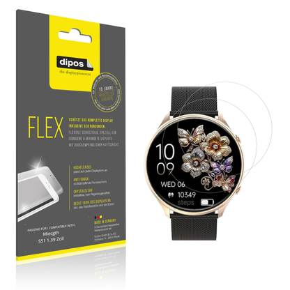 Klare Displayschutzfolie von dipos passend für Miecgth S51 1.39 Zoll, 100% Displayabdeckung und blasenfreie Montage