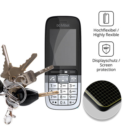 dipos Displayschutz für Mitel OpenScape DECT Phone SL7, mit Blickschutzfilter und perfekter Passform auch für die Rundungen