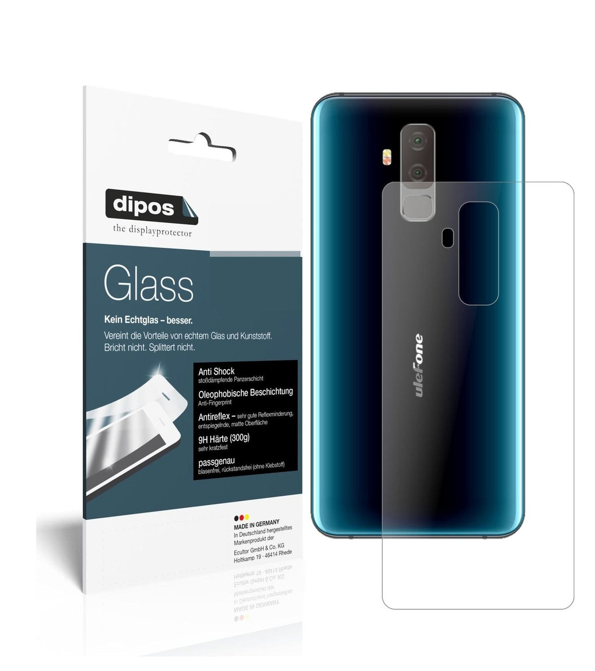 Screen Protector for I Ulefone T2 back I matte I Flexible Glass I 9H I dipos