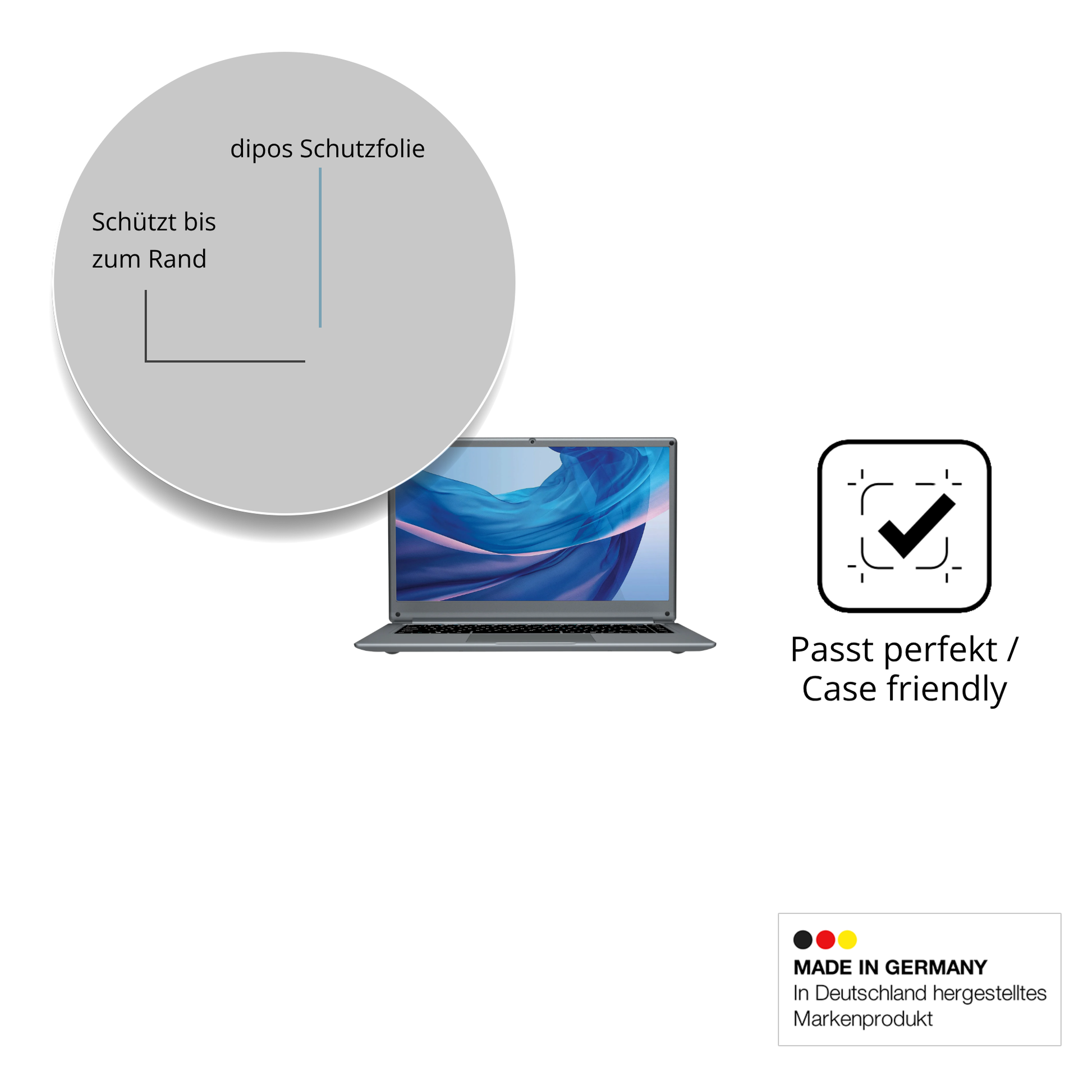 Besonders flexibler Displayschutz mit Anti-Shock-Schicht im Materialmix