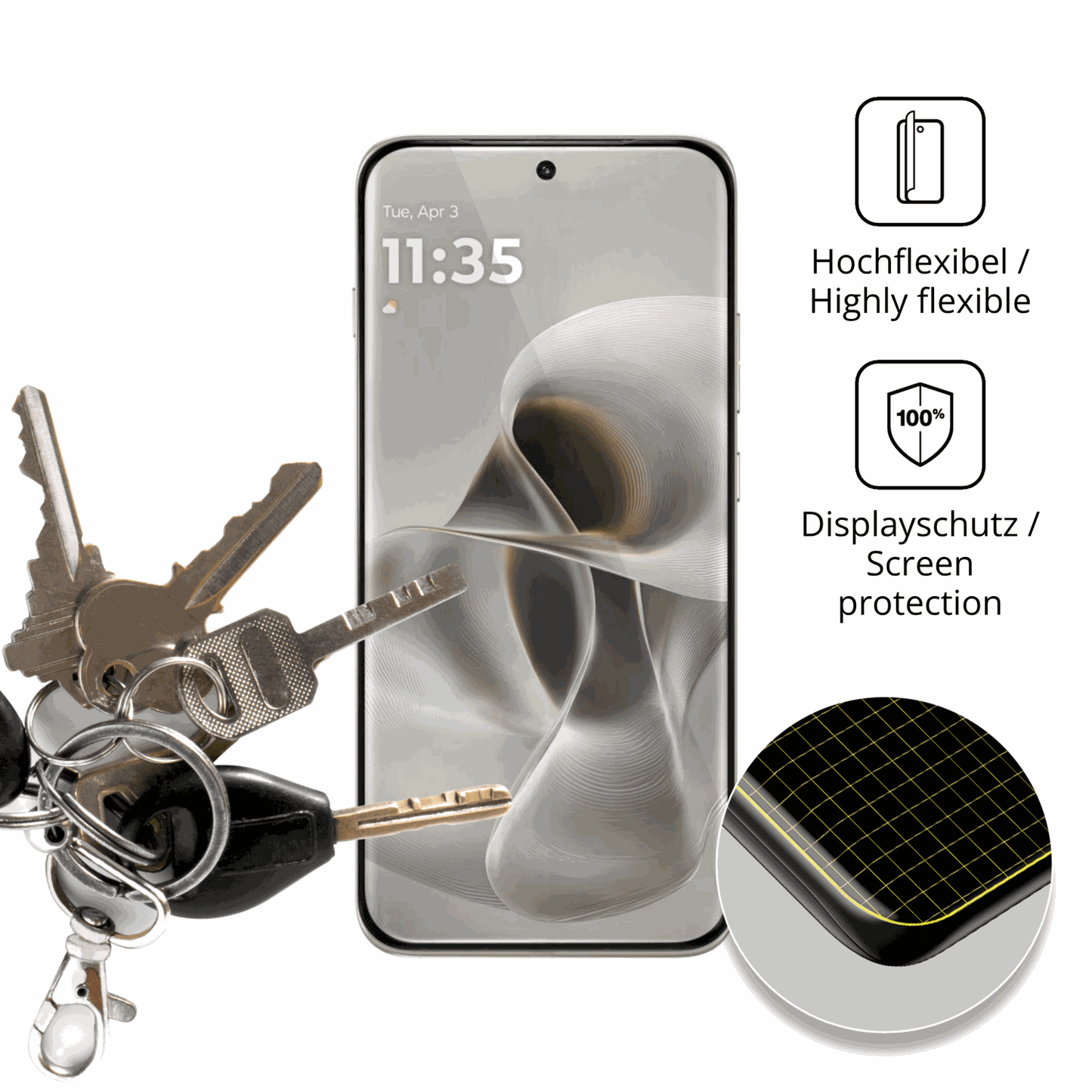 dipos Displayschutz für Motorola Edge 70 Pro, transparente Oberfläche, geringe Dicke und perfekte Passform