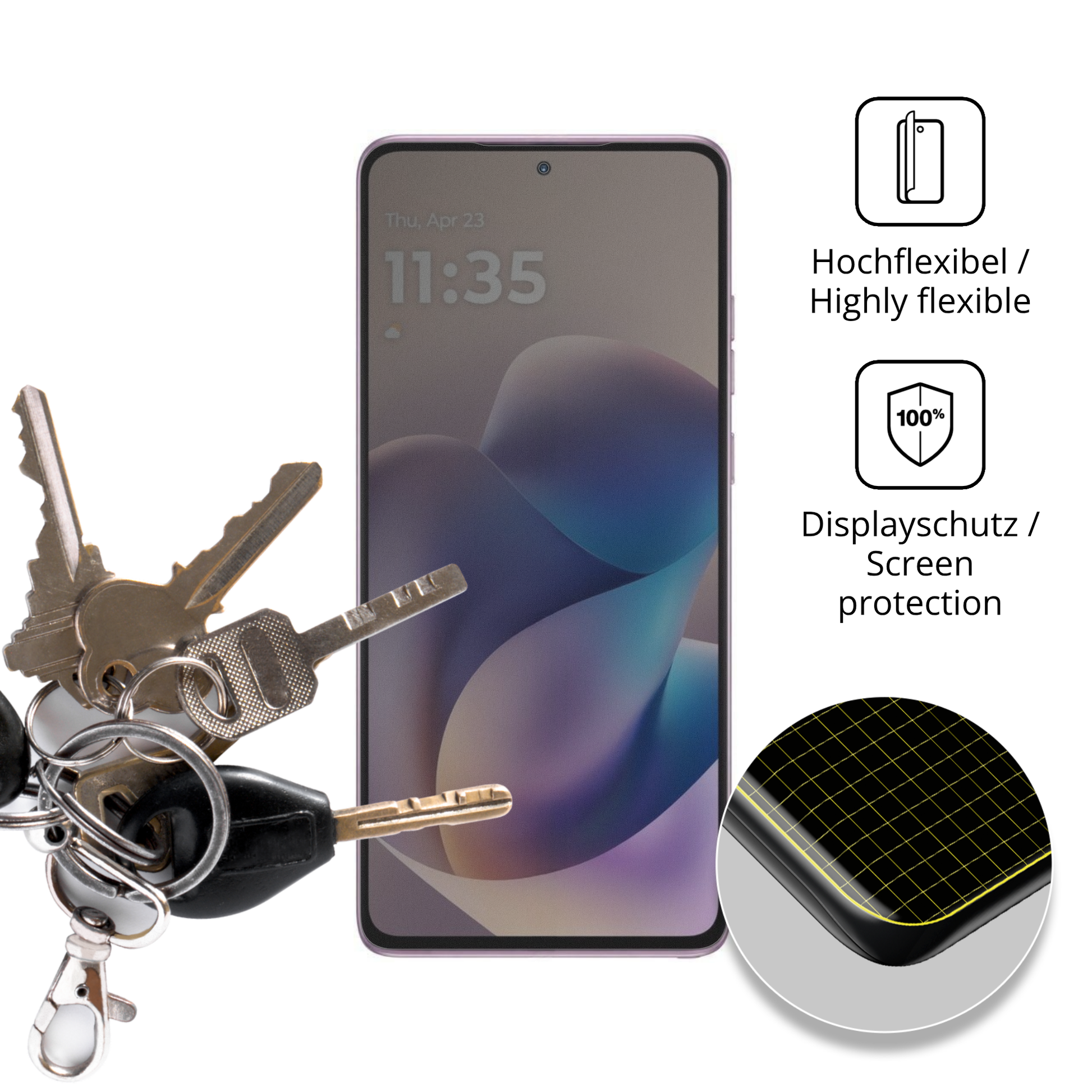 dipos Displayschutz für Motorola Moto G Stylus 5G 2026, mit Blickschutzfilter und perfekter Passform auch für die Rundungen