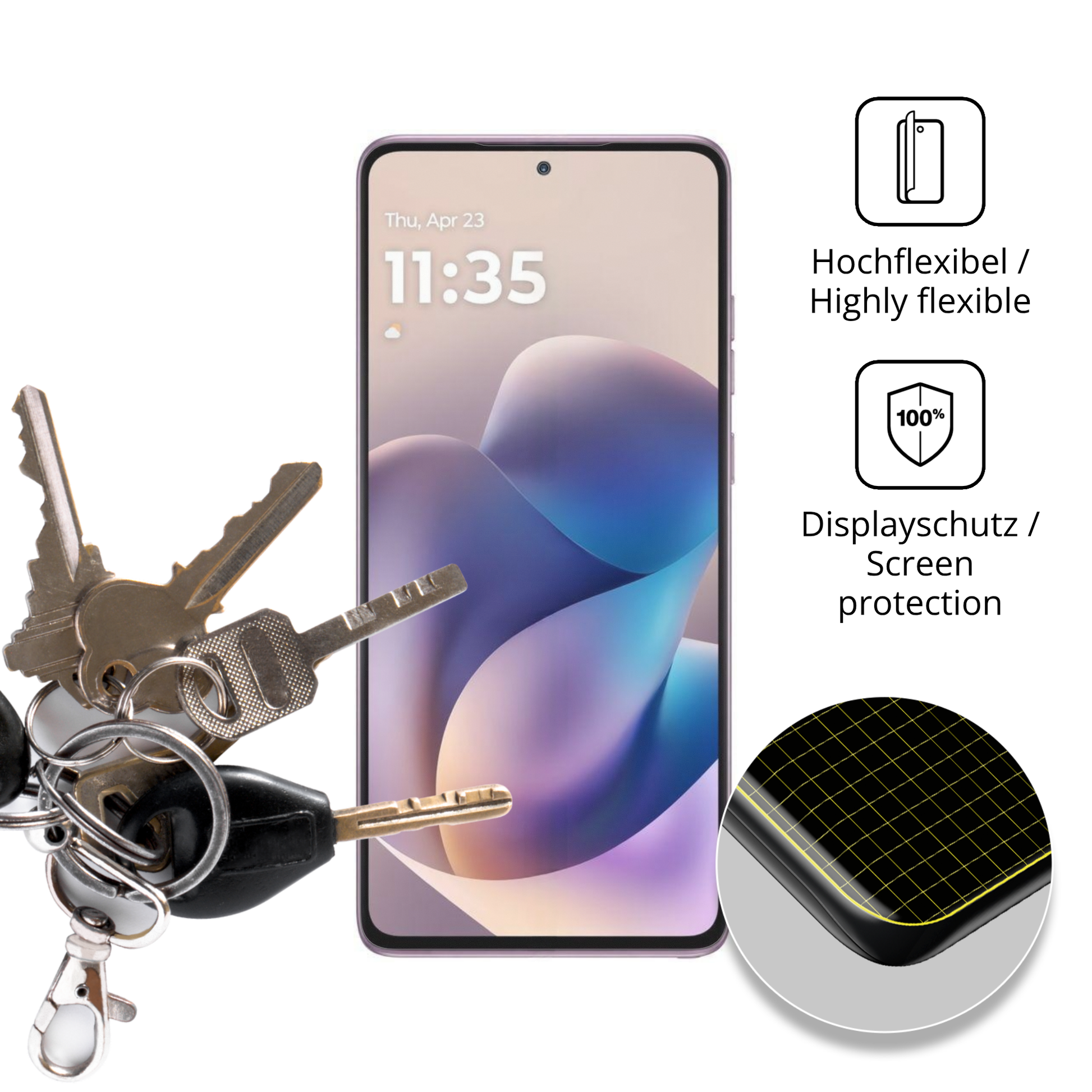 dipos Displayschutz für Motorola Moto G Stylus 5G 2026, transparente Oberfläche, perfekte Passform auch für die Rundungen