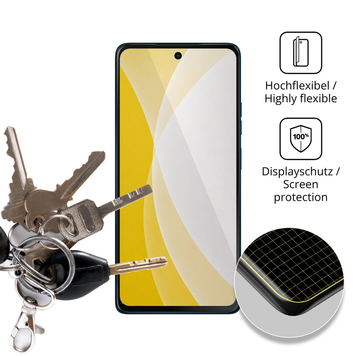 dipos Displayschutz für Motorola Moto G75 5G, transparente Oberfläche, geringe Dicke und perfekte Passform