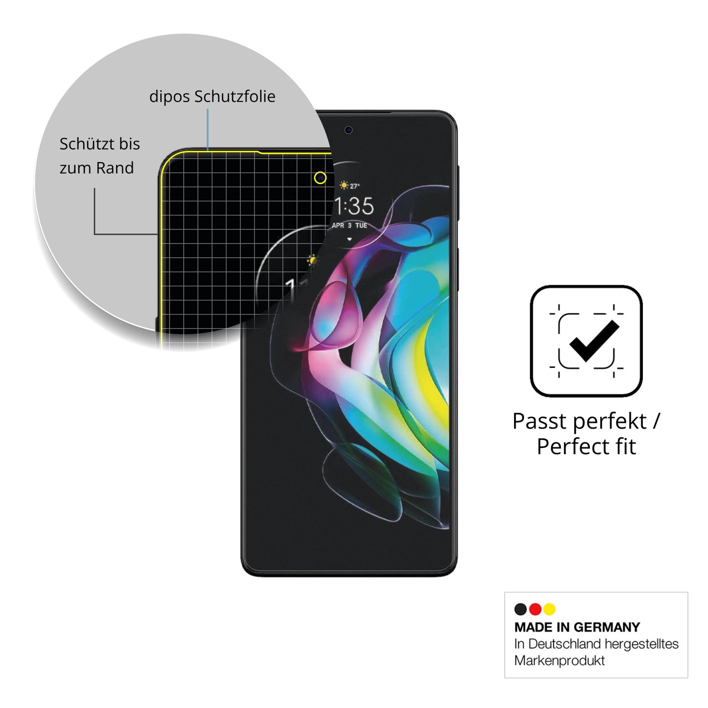 2x Full Cover Schutzfolie matt für Motorola Edge 20