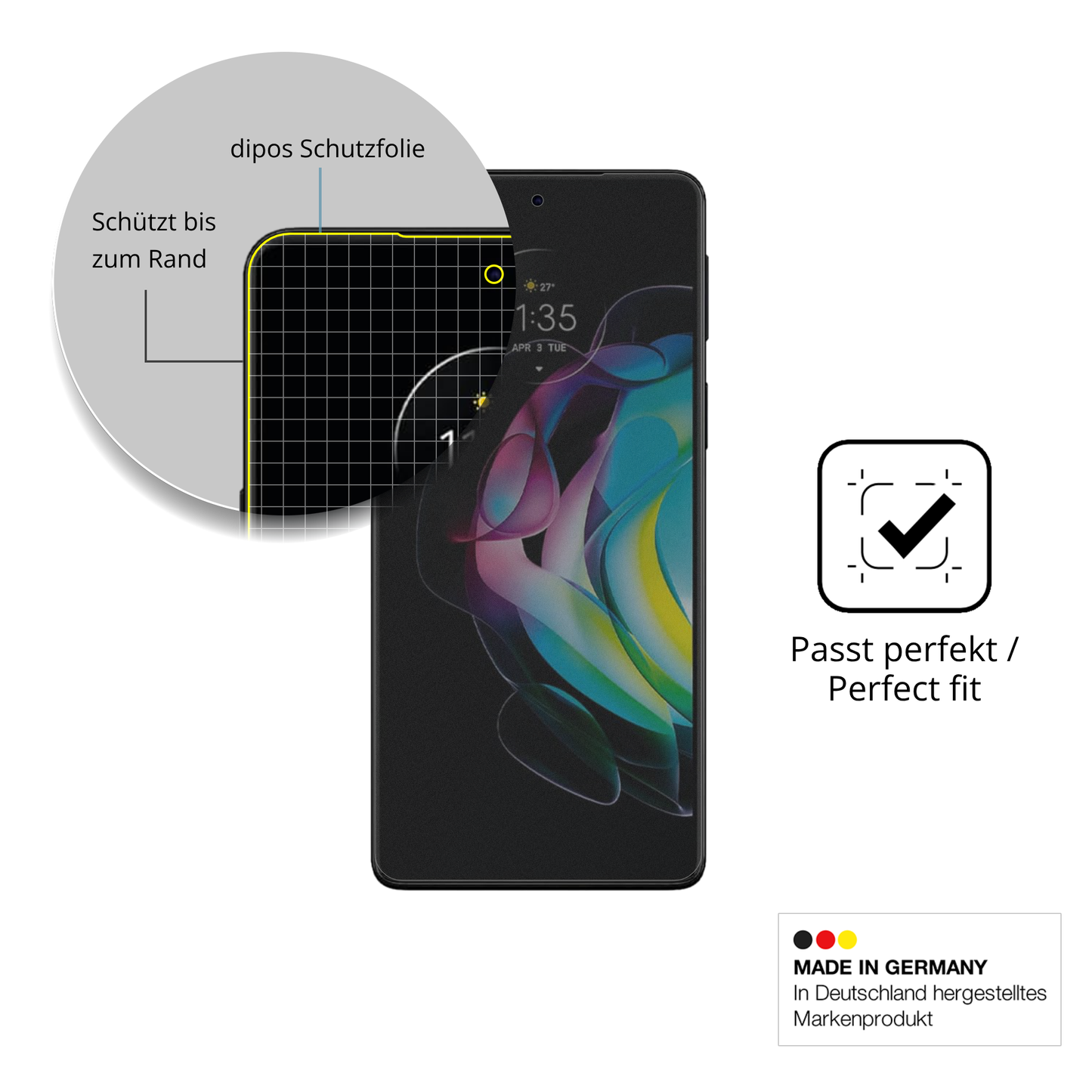 Full Cover Privacy Blickschutzfolie für Motorola Edge 20