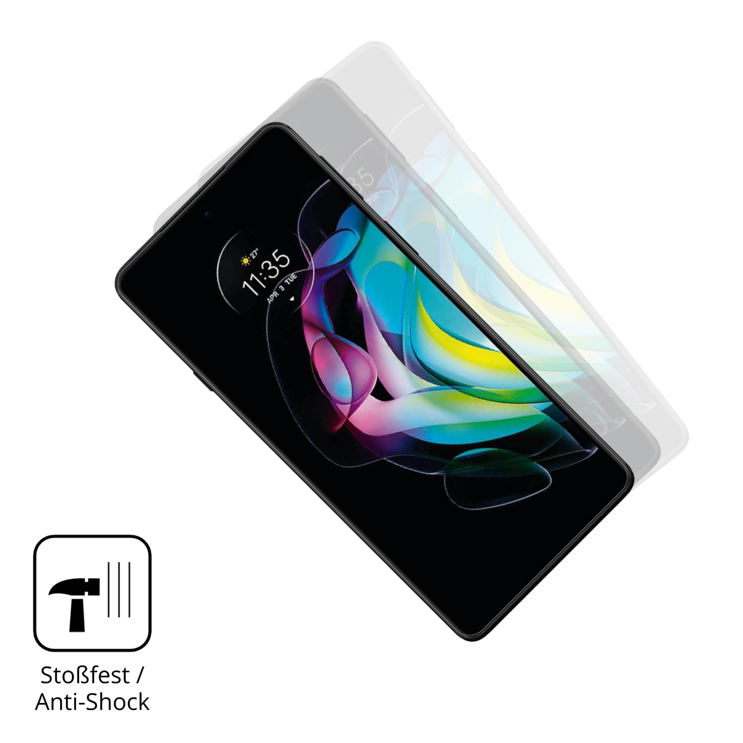 2x 3D Full Cover Schutzfolie für Motorola Edge 20