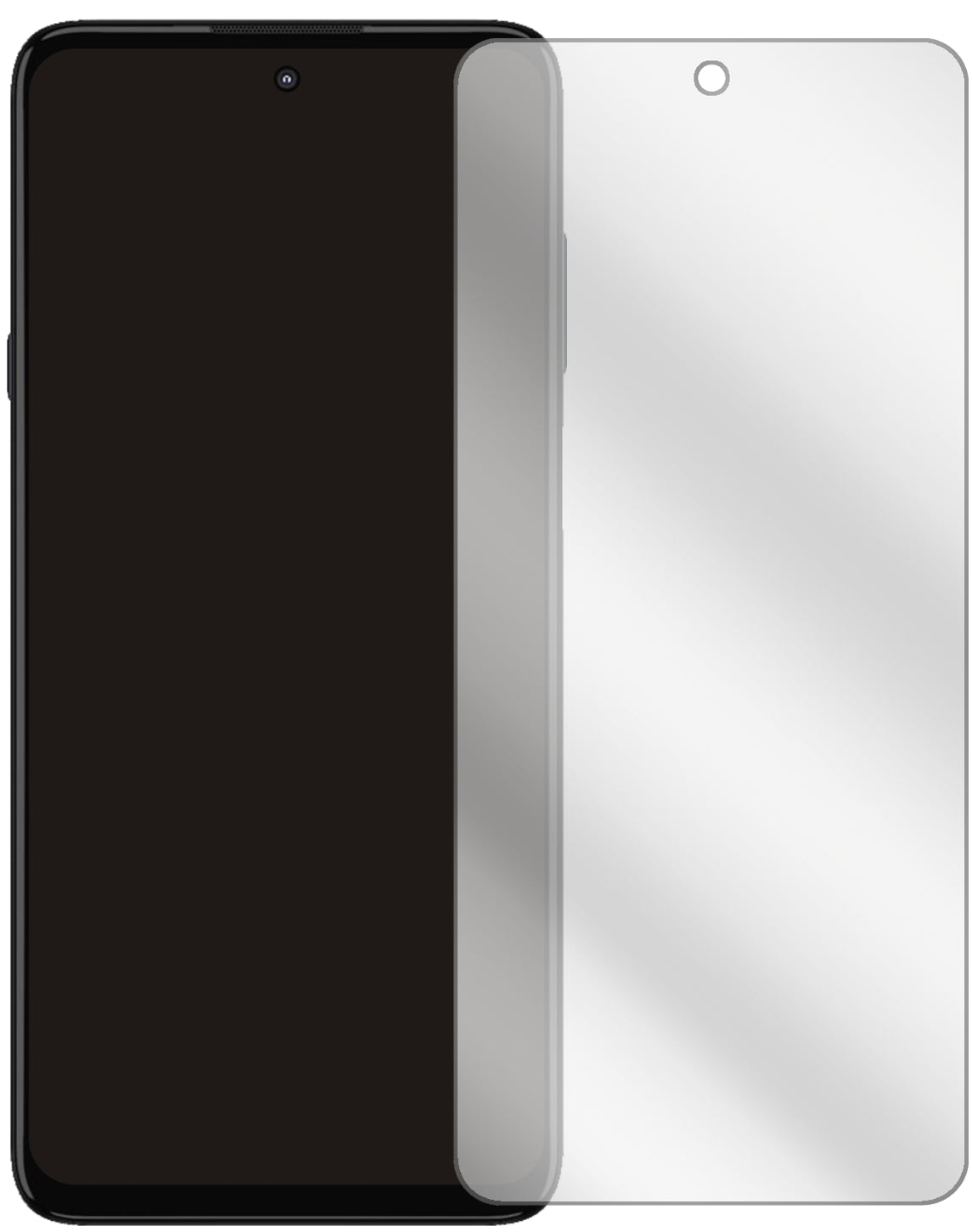 MotorolaEdge 20 Lite mit aufgebrachter dipos Displayschutzfolie, glasklare Darstellung ohne Einschränkungen