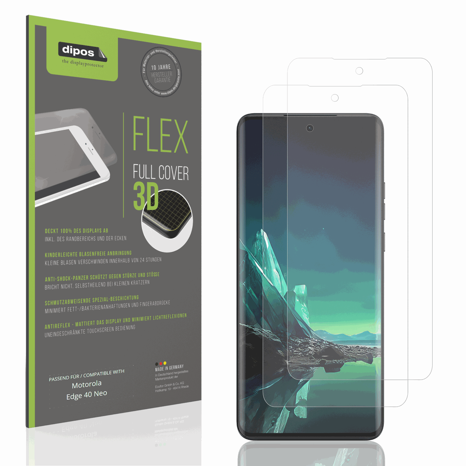 Matte Displayschutzfolie von dipos passend für Motorola Edge 40 Neo, 100% Displayabdeckung und blasenfreie Montage