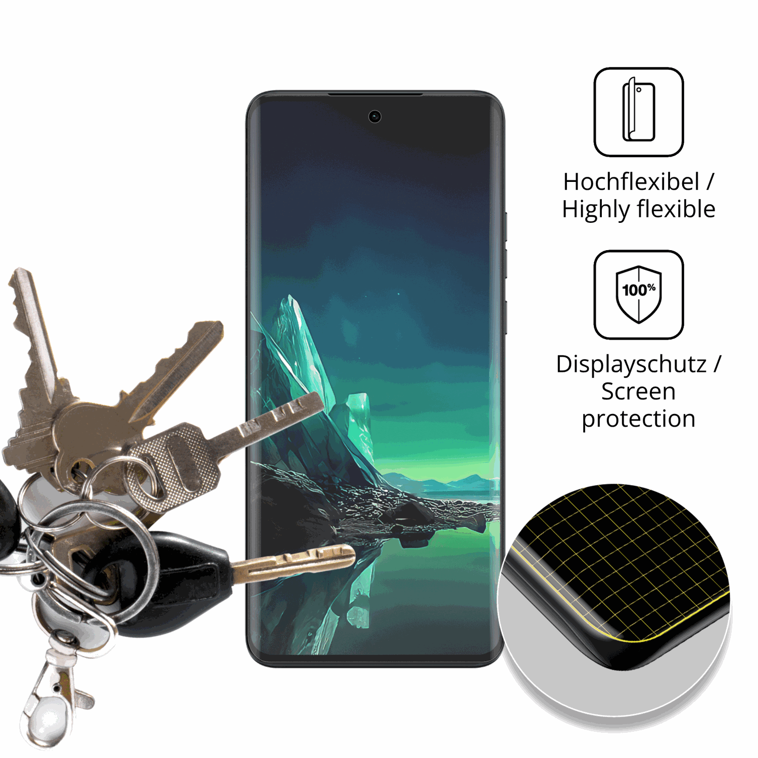 dipos Displayschutz für Motorola Edge 40 Neo, transparente Oberfläche, perfekte Passform auch für die Rundungen
