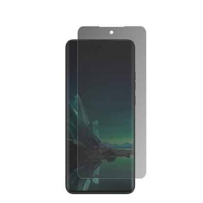 MotorolaEdge 40 Neo mit aufgebrachter dipos Flex Schutzfolie, die seitliche Einblicke blockiert