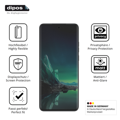Flexible TPU-Folie passend zugeschnitten für Motorola Edge 40 Neo, mit Privatsphäre-Schutz durch Sichtschutz-Folie