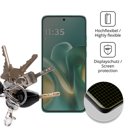 dipos Displayschutz für Motorola Edge 60 Neo, mit Blickschutzfilter und perfekter Passform auch für die Rundungen