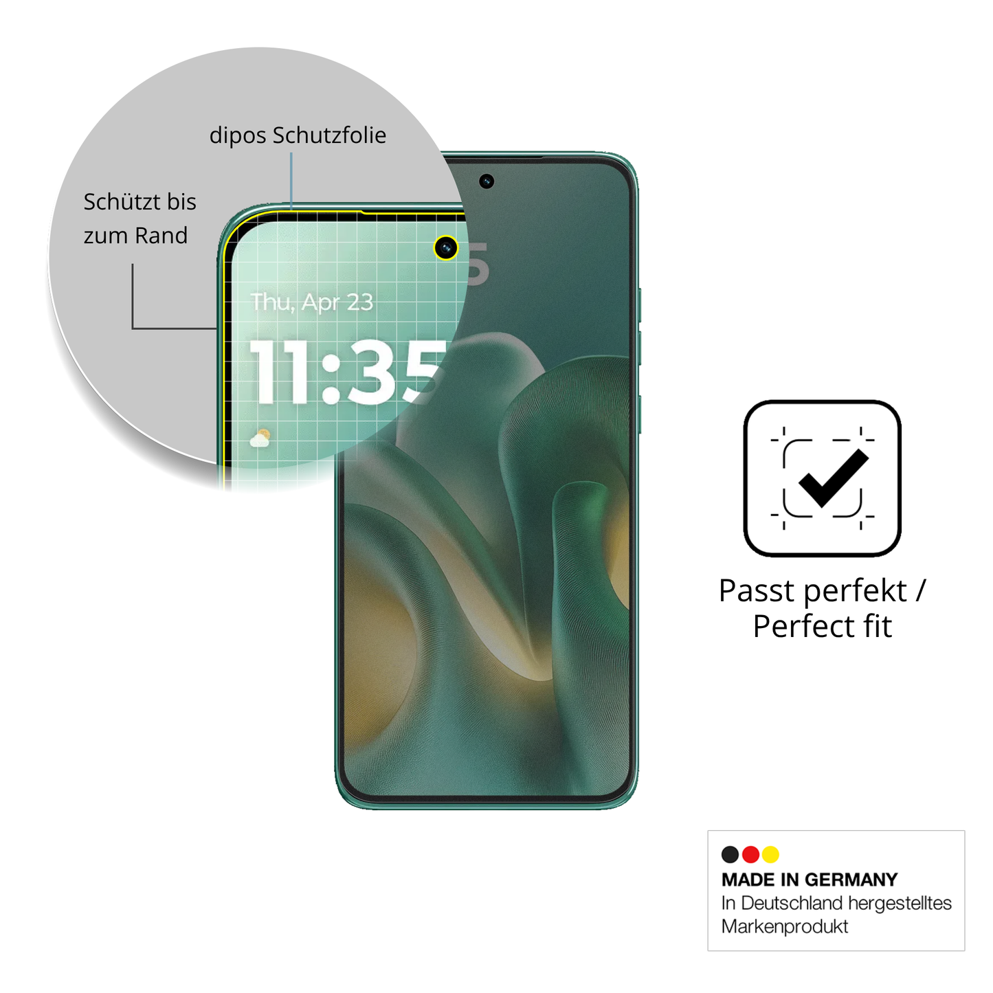 Schutz gegen Kratzer auf dem Motorola Edge 60 Neo Glas durch Schlüssel, Stöße gegen die Tischkante oder Stürze