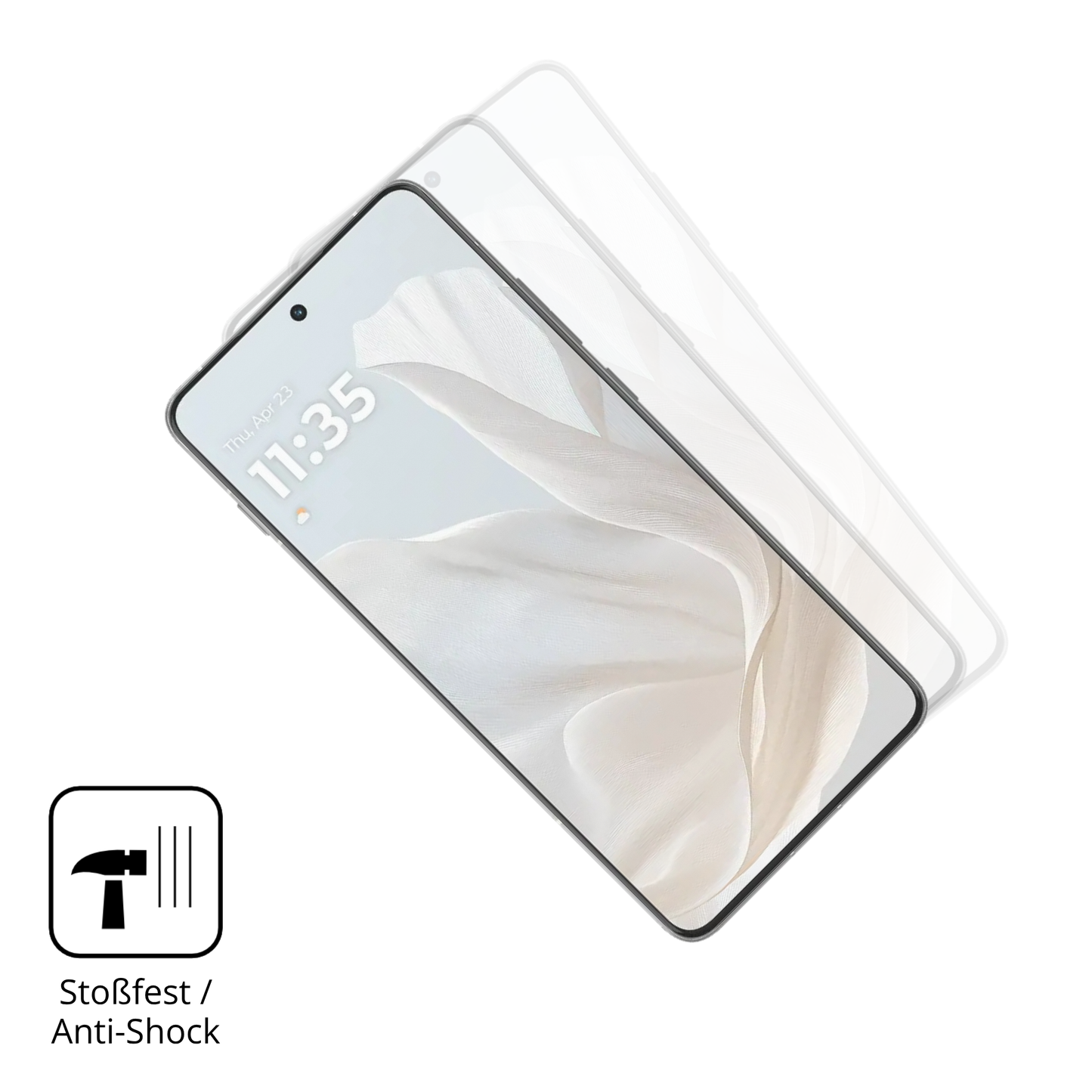 Schutz gegen Kratzer auf dem Motorola Edge 70 Cloud Dancer Glas durch Schlüssel, Stöße gegen die Tischkante oder Stürze