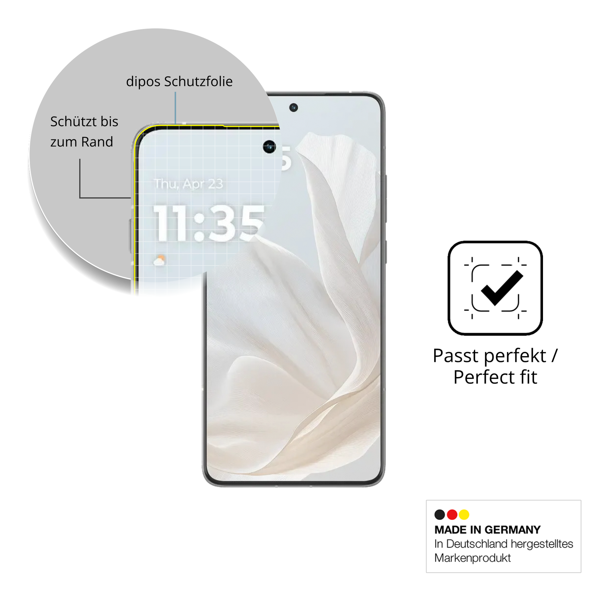 Besonders flexibler Displayschutz mit Anti-Shock-Schicht im Materialmix