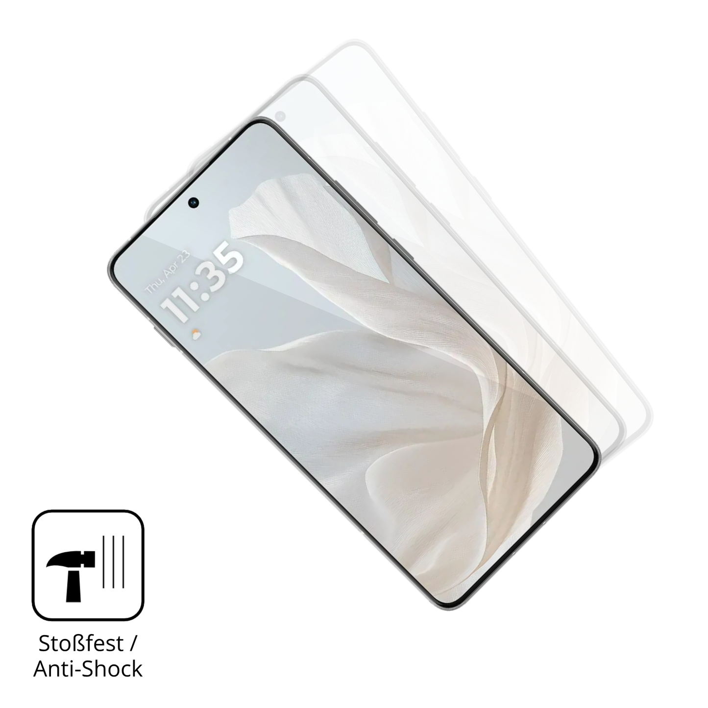 Schutz gegen Kratzer auf dem Motorola Edge 70 Cloud Dancer Glas durch Schlüssel oder Ähnliches