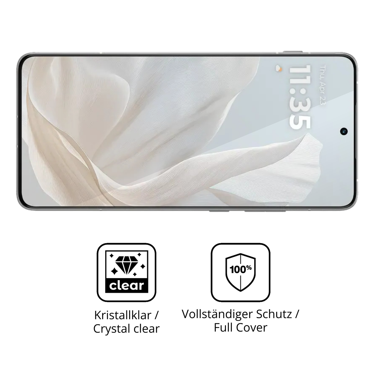 Dünne und klare Folie passend zugeschnitten für Motorola Edge 70 Cloud Dancer