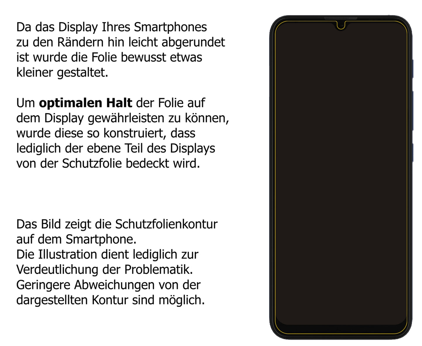 Schutzfolie mit optimaler Passform, zur Verwendung mit Hüllen geeignet