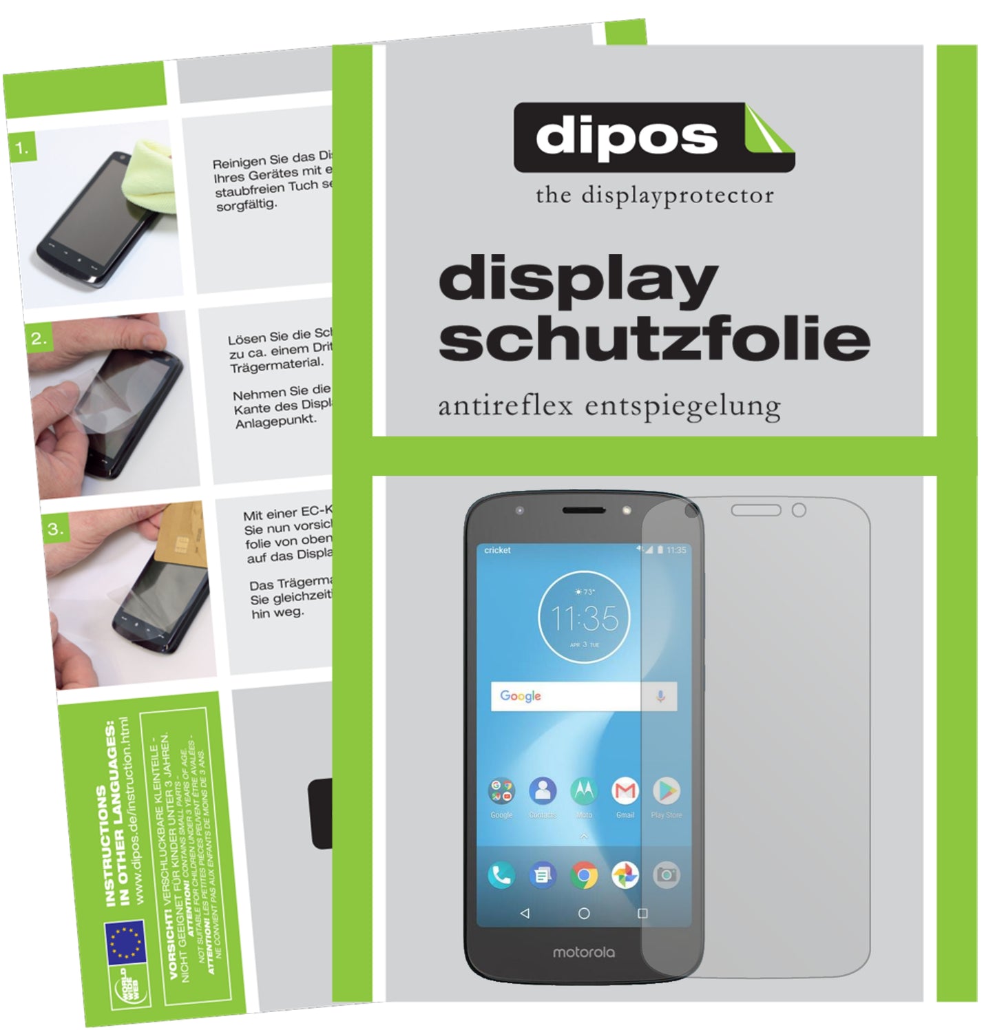 Mattes Panzerglas: Entspiegelte, dünne Folie, Fingerabdruckresistenz und Bildschirmschutz für Motorola-Moto E5 Play SD427