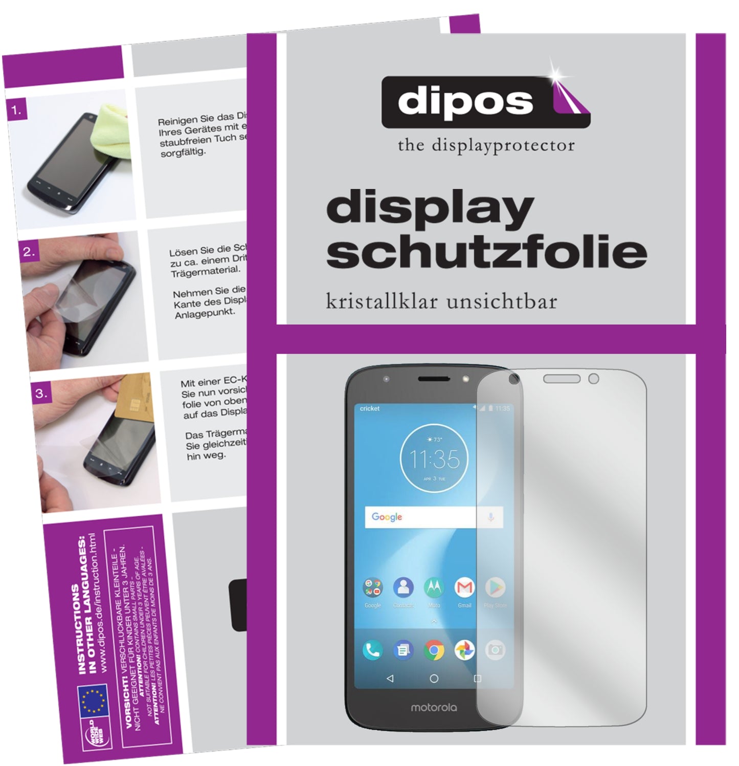 Kristallklare, dünne Schutzfolie: Kratzfest & passgenau für Motorola-Moto E5 Play SD427