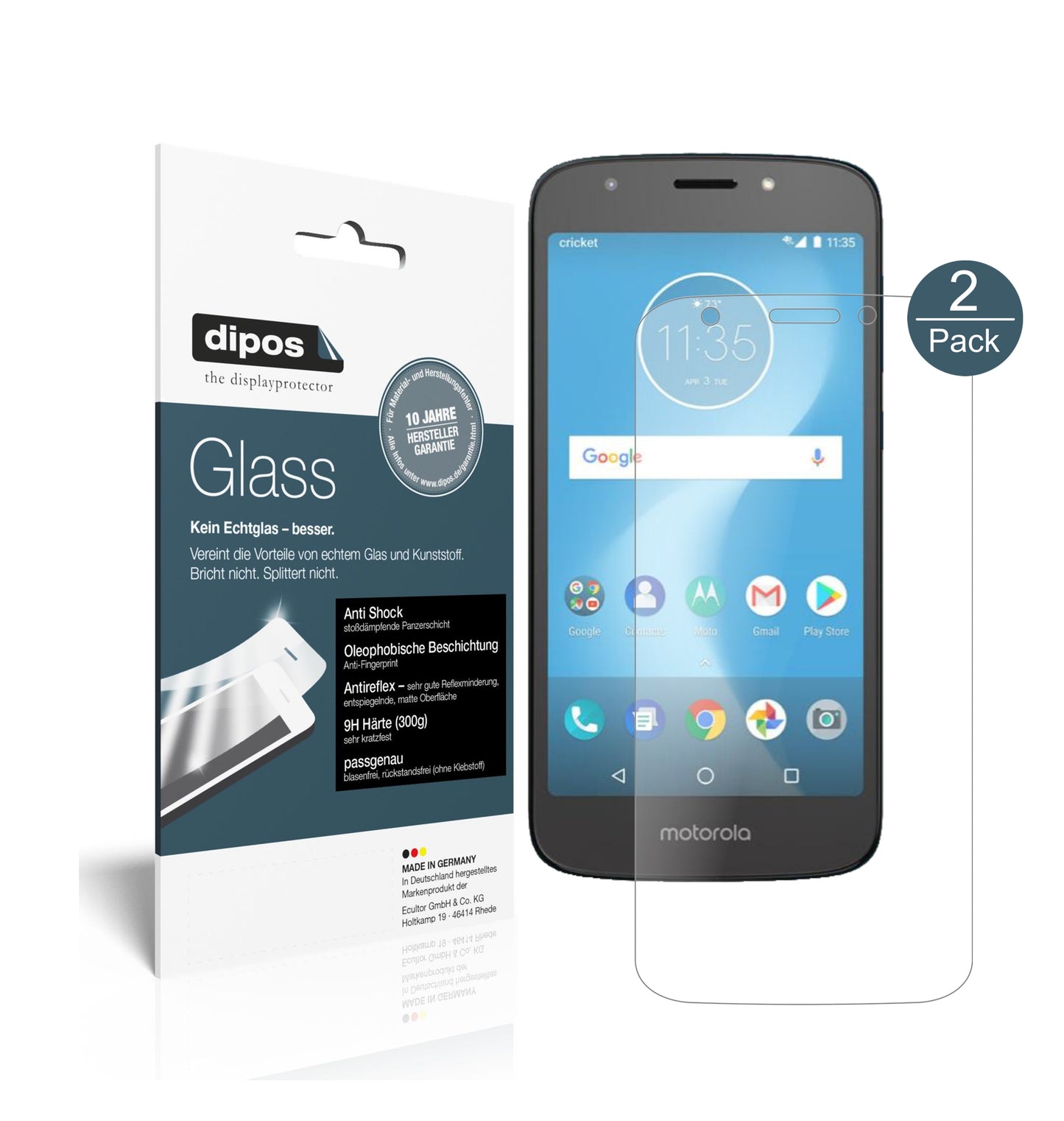 Mattes Panzerglas: Schutz vor Brüchen, Fingerabdrücken und Bildschirmblendung für Motorola-Moto E5 Play SD427