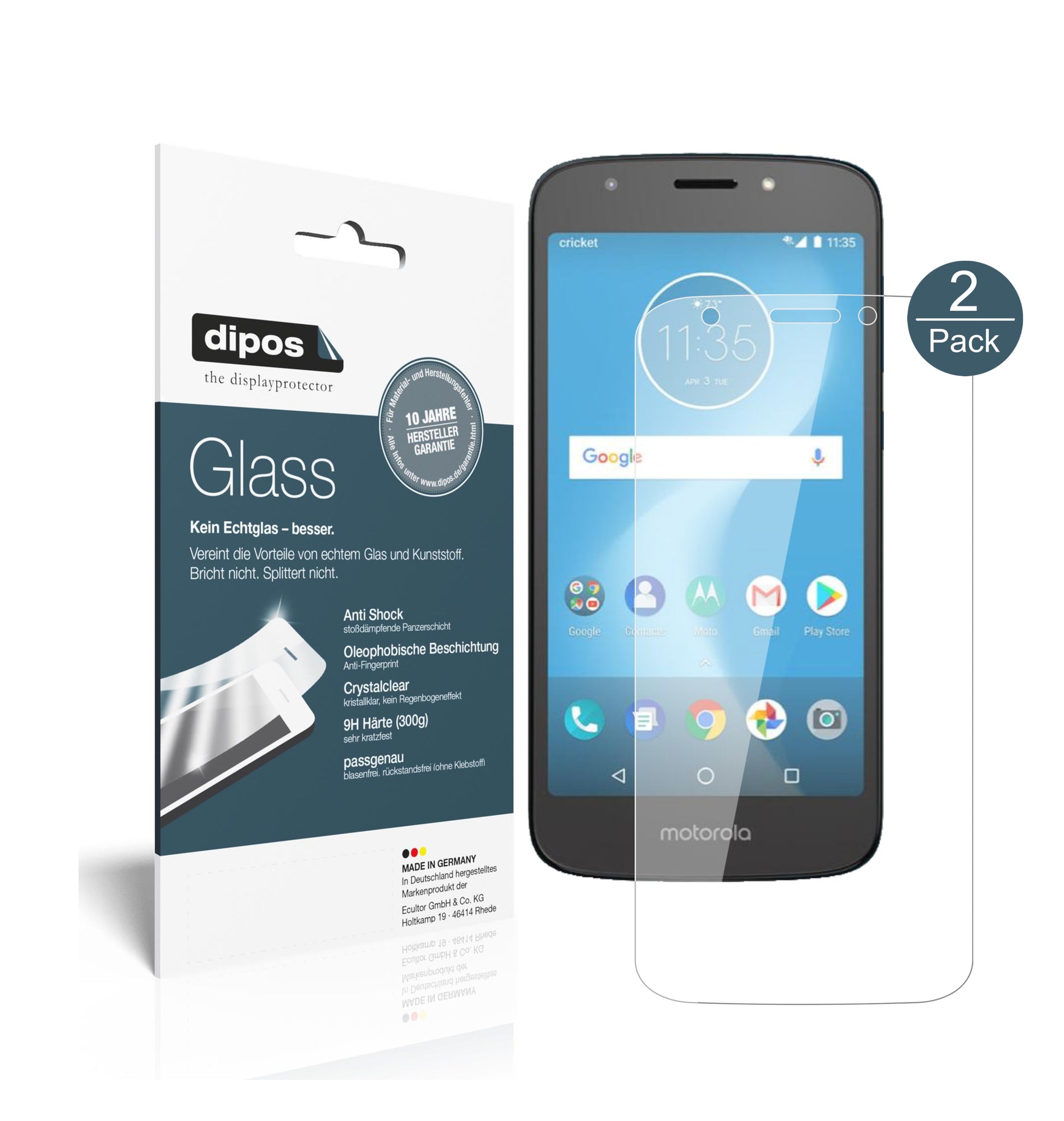 Perfekte Passform und ultimative Qualität: Unser 9H Panzerglas bietet Schutz für Motorola-Moto E5 Play SD427