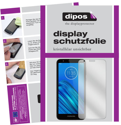 Klare Displayschutzfolie von dipos passend für Motorola Moto E6, präziser Zuschnitt und blasenfrei montiert