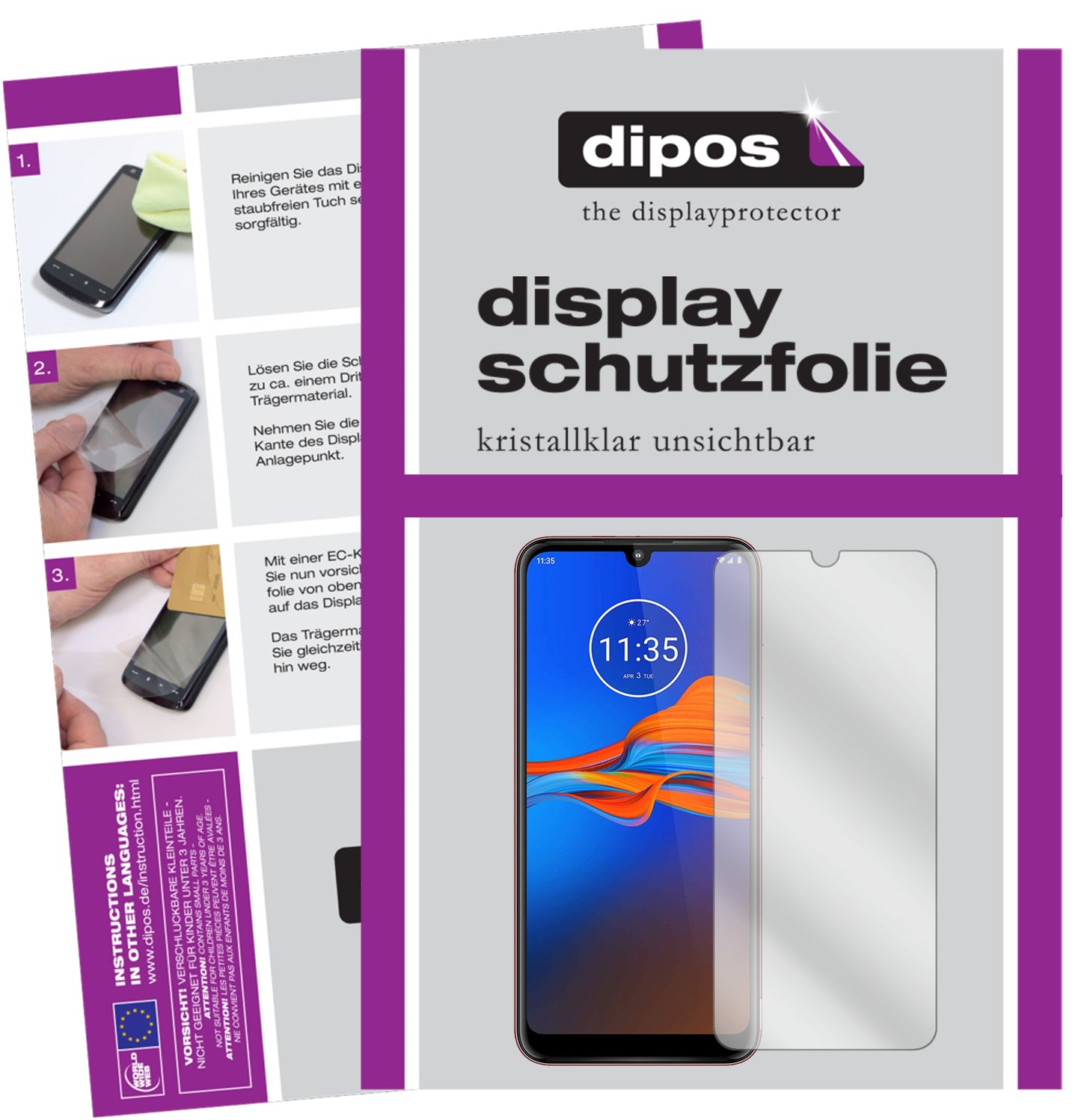 Kristallklare, dünne Schutzfolie: Kratzfest & passgenau für Motorola-Moto E6 Plus