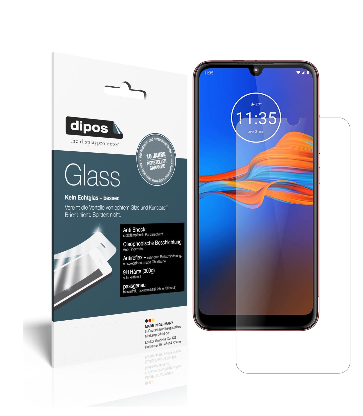 Mattes Panzerglas: Schutz vor Brüchen, Fingerabdrücken und Bildschirmblendung für Motorola-Moto E6 Plus