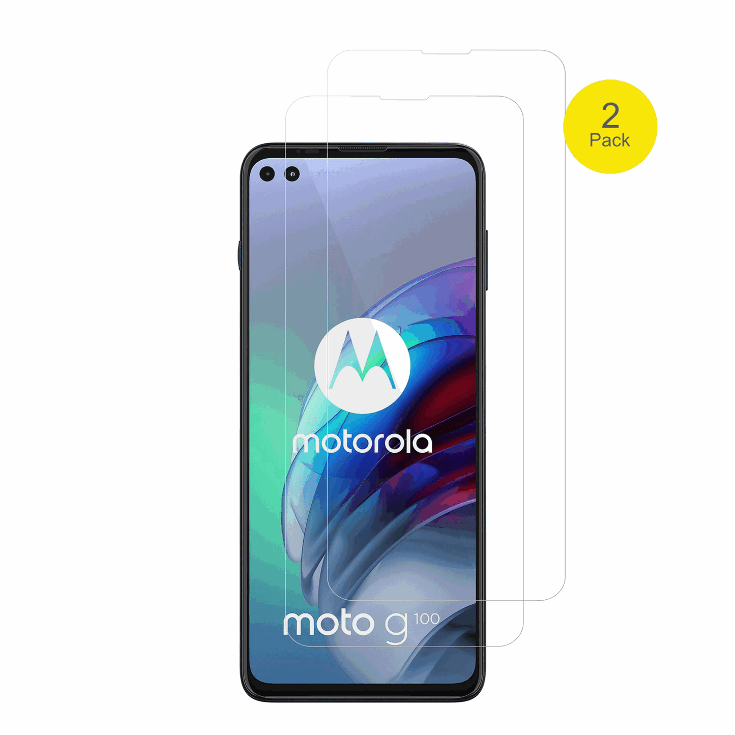 motorolamoto g100s mit aufgebrachter dipos Displayschutzfolie, glasklare Darstellung ohne Einschränkungen