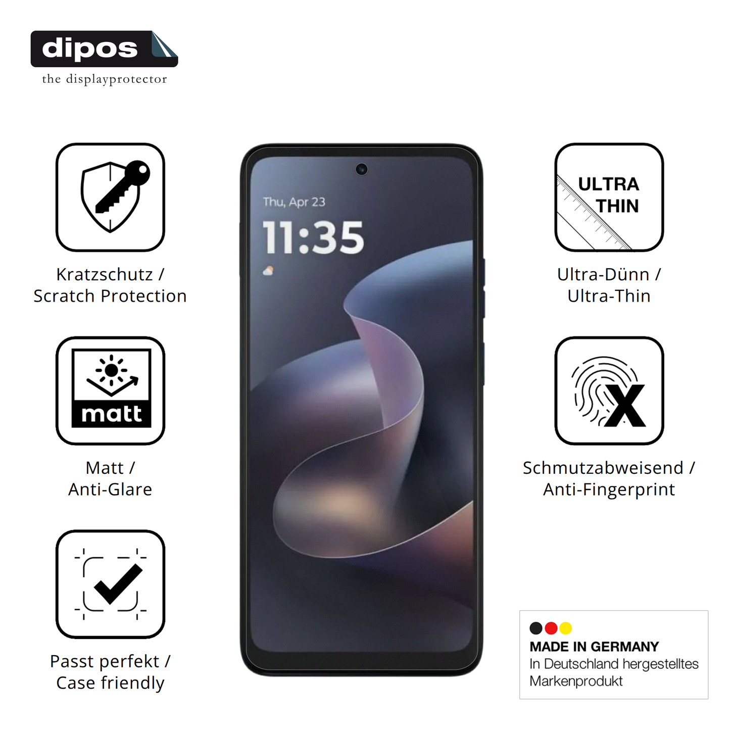 Displayschutz hergestellt in Deutschland, höchste Qualität made in Germany