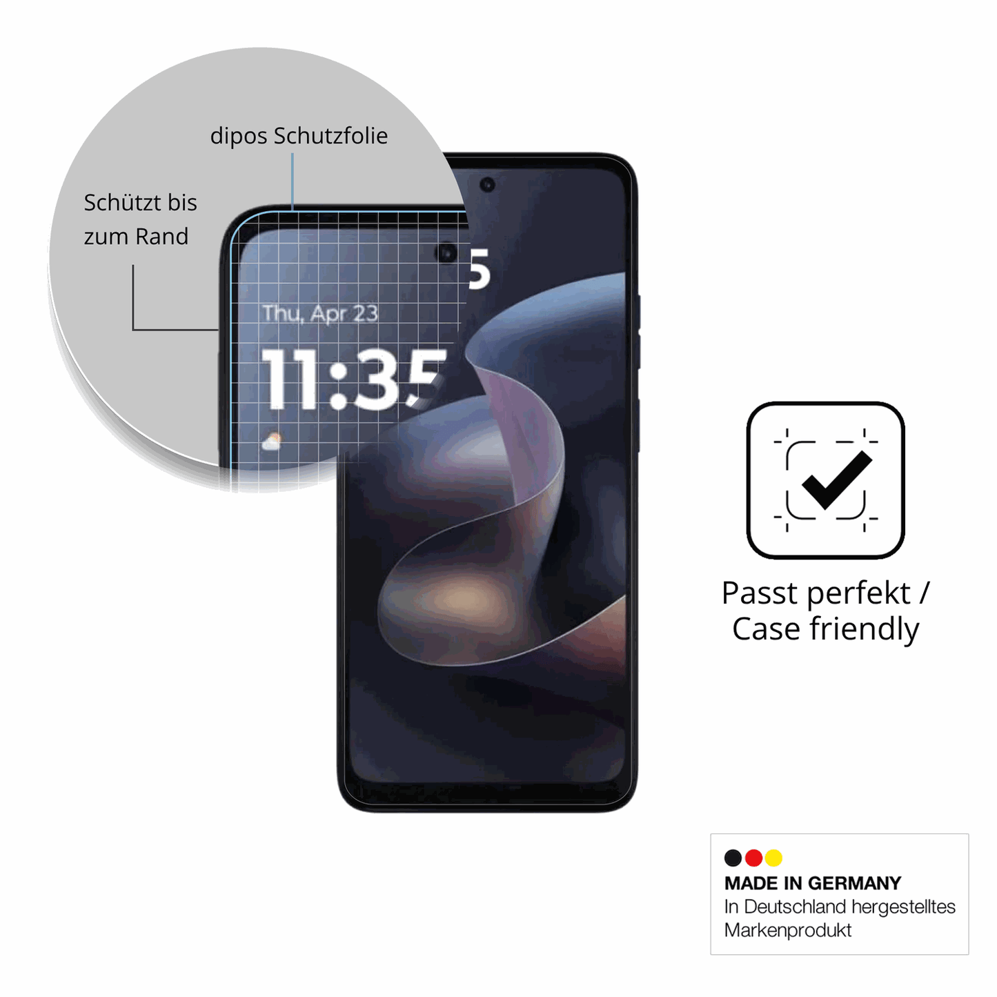 Besonders flexibler Displayschutz mit Anti-Shock-Schicht im Materialmix